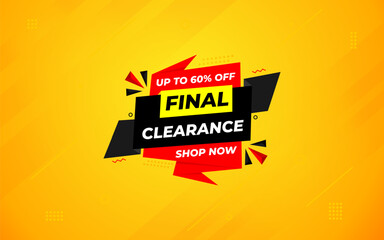 Final clearance special sale banner template design, Special offer sale tag, sale offer banner. Sale discount promotion template for marketing, vector editable illustration. - obrazy, fototapety, plakaty