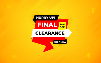 Final clearance special sale banner template design, Special offer sale tag, sale offer banner. Sale discount promotion template for marketing, vector editable illustration. - obrazy, fototapety, plakaty