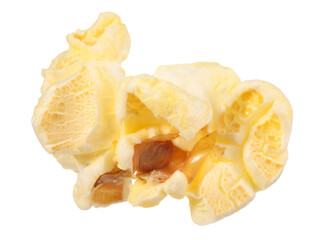 Kernel of tasty fresh popcorn isolated on white