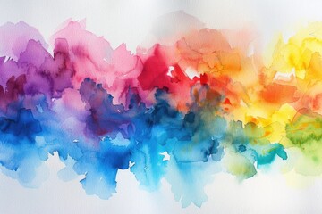 Color Transition in Abstract Watercolor Stain: Creative and Artistic Paint Splatter with Shapeless, Amorphous Forms