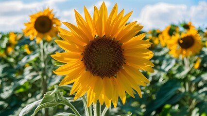 Fototapeta premium Sunflower with transparent background, additional PNG file available