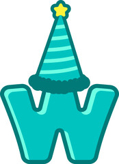 Birthday alphabet with hat