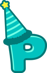Birthday alphabet with hat