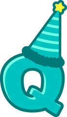 Birthday alphabet with hat