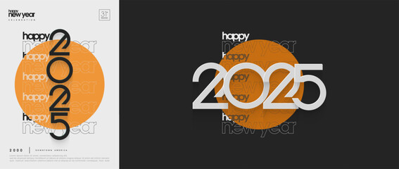 Happy New Year Design Number 2025. With a design for posters, banners or invitation covers. Premium design to welcome the new year 2025.