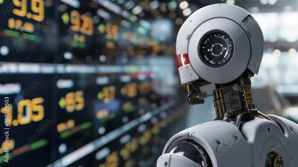 Poster ai robots analyze financial data investment advice