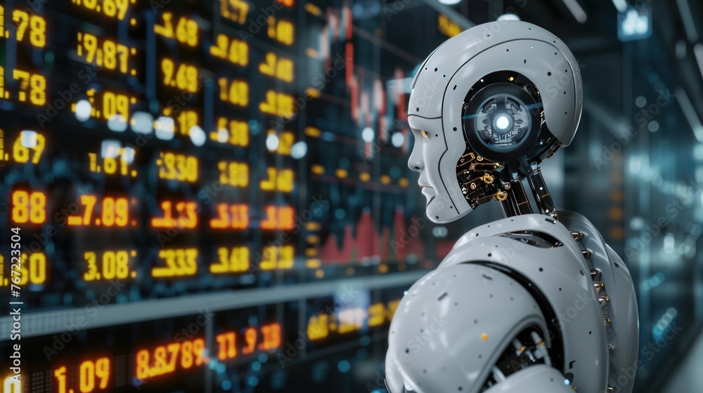 Poster ai robots analyze financial data investment advice