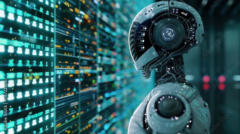 Poster ai robots analyze financial data investment advice