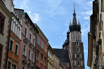 Scenic view of Krakow old town, Poland