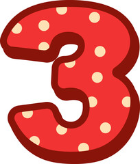 Alphabet Polka Dot number 3