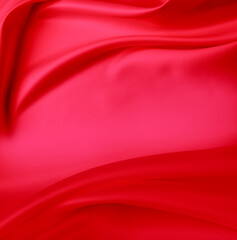 Ripples in red silk fabric - 767223991