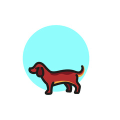 Icon of badger dog. Pet, animal, puppy. Animal care concept. Can be used for topics like veterinary, dog training, rescue.