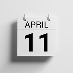 Calendar of days with the date April 1