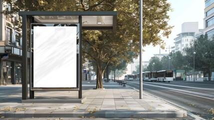 blank billboard on a public road in a city in high resolution and high quality HD