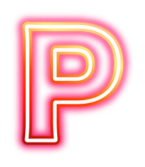 Neon Alphabet P
