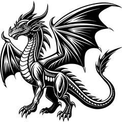 Dragon Wings black vector silhouette 