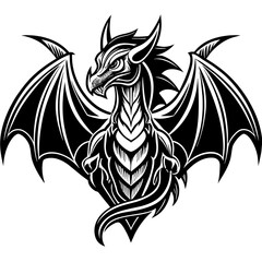 Dragon Wings black vector silhouette 