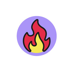 Icon of fire. Flame, blaze, bonfire. Energy concept. Can be used for topics like warning, inflammation, safety.