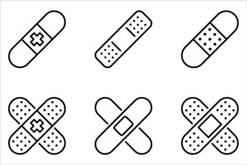 plaster icon set vector design illustration on white background