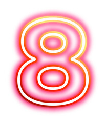Obraz premium Neon number 8