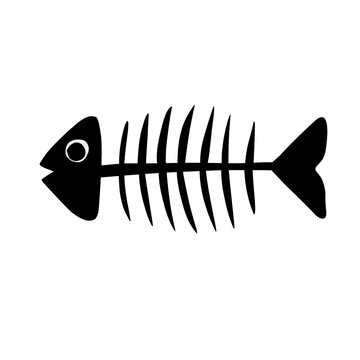 illustration of black fish bone