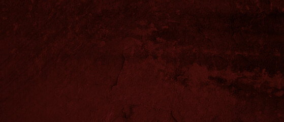 Abstract dark red painted colored concrete stone texture background banner panorama