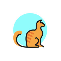 Icon of sitting cat. Pet, animal, veterinary. Animal care concept. Can be used for topics like veterinary, animal care, rescue.