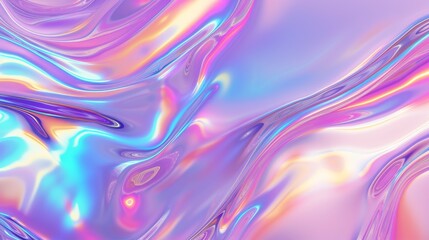 Holographic Liquid Background: Vibrant Texture with Foil Effect - obrazy, fototapety, plakaty