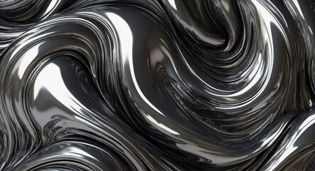 Abstract chrome metal gloss waves background