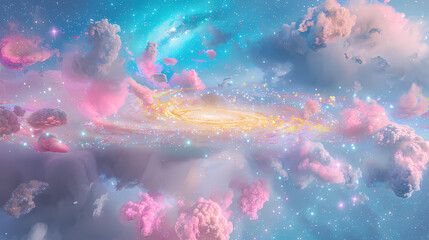 Nebula milky way  in pink edition