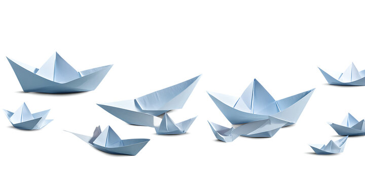 A serene scene of paper boats Transparent Background Images 