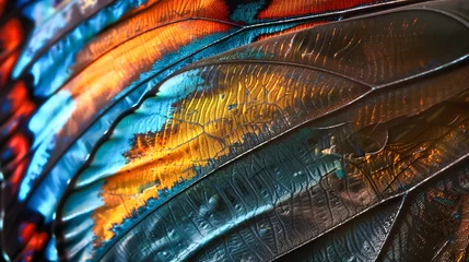Crédence de cuisine en verre imprimé Papillons en grunge Macro detail of a butterfly wing texture. Abstract background for design. Blue butterfly wing texture. Macro