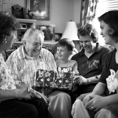 Family surprising family members. Full of smiles, happiness and impressions