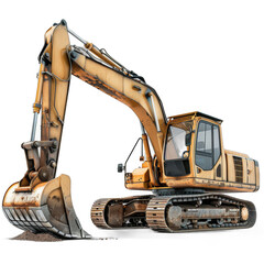Excavator isolated on transparent background