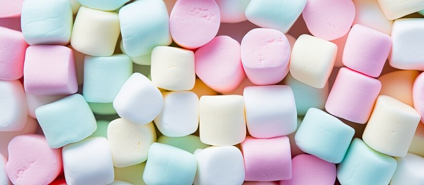Colorful marshmallows in a close-up view