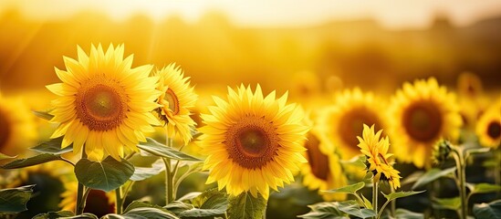 Fototapeta premium Sunflowers in a sunny field