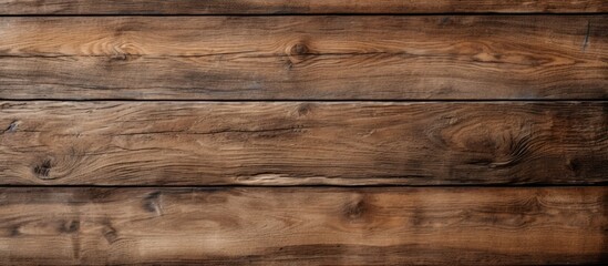 A close up of a wooden wall with a brown stain - obrazy, fototapety, plakaty