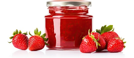 Close up of jar strawberry preserves - Powered by Adobe