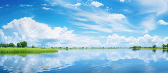 Lake with a few clouds in the sky