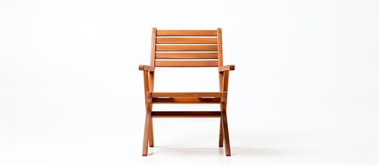 Wooden chair on white surface