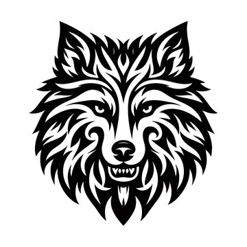 Wolf vector for logo or icon, drawing Elegant minimalist style,abstract style Illustration