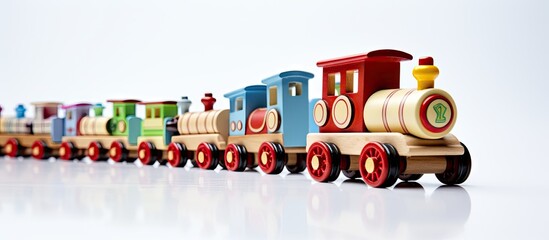 Toy train on white surface