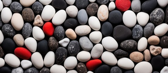 A bunch of rocks with a red dot - Powered by Adobe