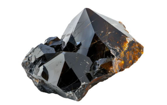 Gleaming Onyx: A Radiant Stone isolated on transparent Background