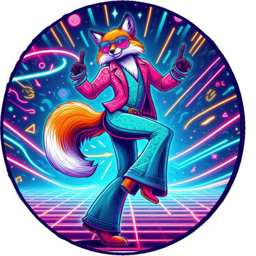 fox funny dancing disco cute animal 