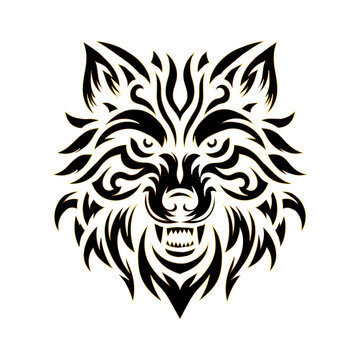 Wolf vector for logo or icon, drawing Elegant minimalist style,abstract style Illustration