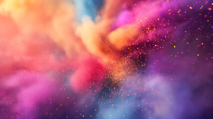 Naklejka premium Vibrant Colors Explosion - Abstract Powder Burst Photography