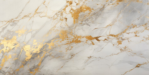 Obraz premium Minimalist gray marble abstract background with gold texture. Simple marble monochrome banner