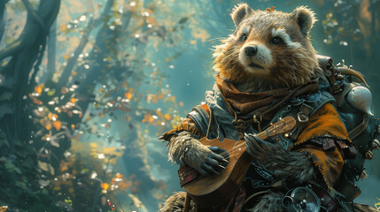 Prairie dog Rockstar: Strumming Away in the Forest