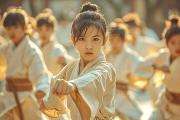 Battle of the Rising Martial Arts Stars: Young Students Showcase Their Idol Acts - obrazy, fototapety, plakaty
